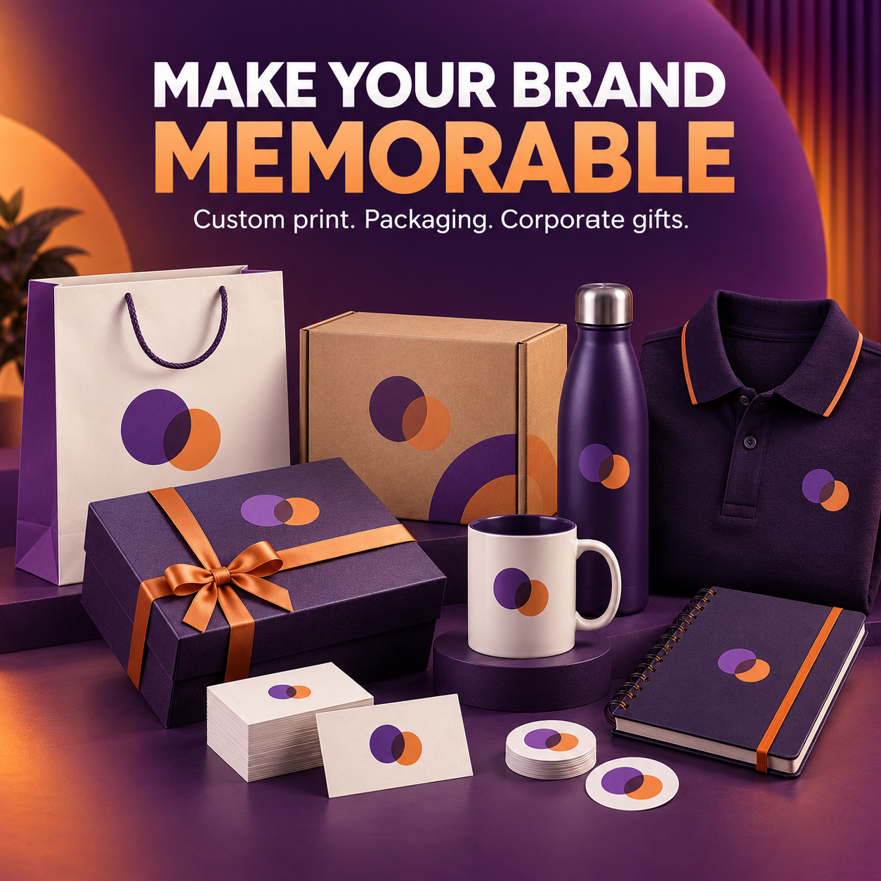 Make your brand memorable with custom print, packaging and corporate gifts